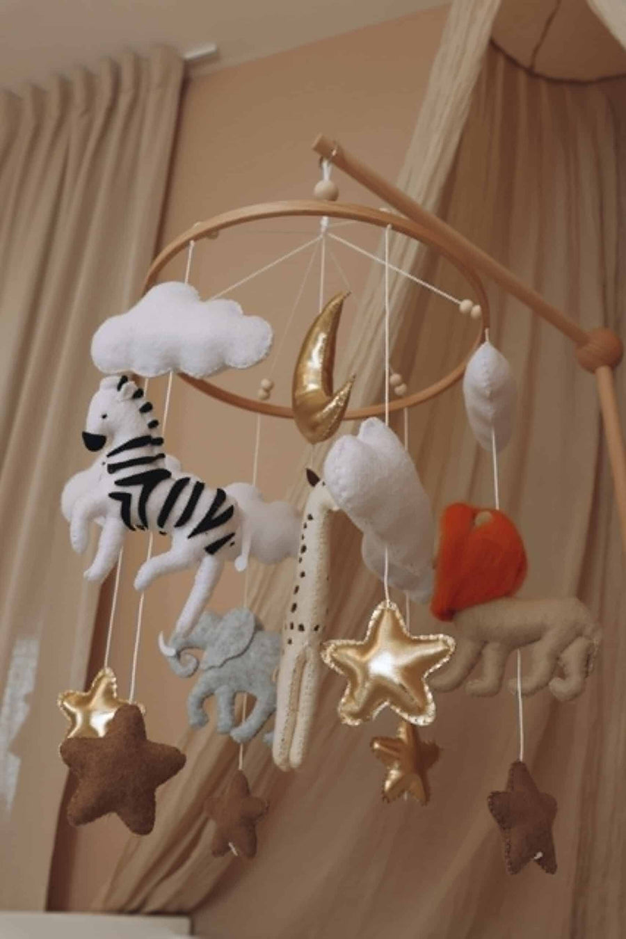 Handmade Safari baby mobile